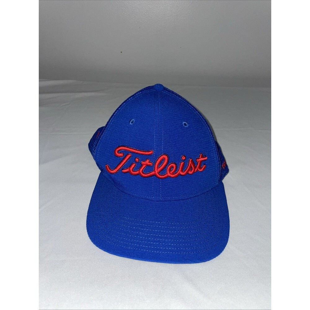 Titleist Blue Mesh Trucker Hat Snapback Red Logo Golf Cap